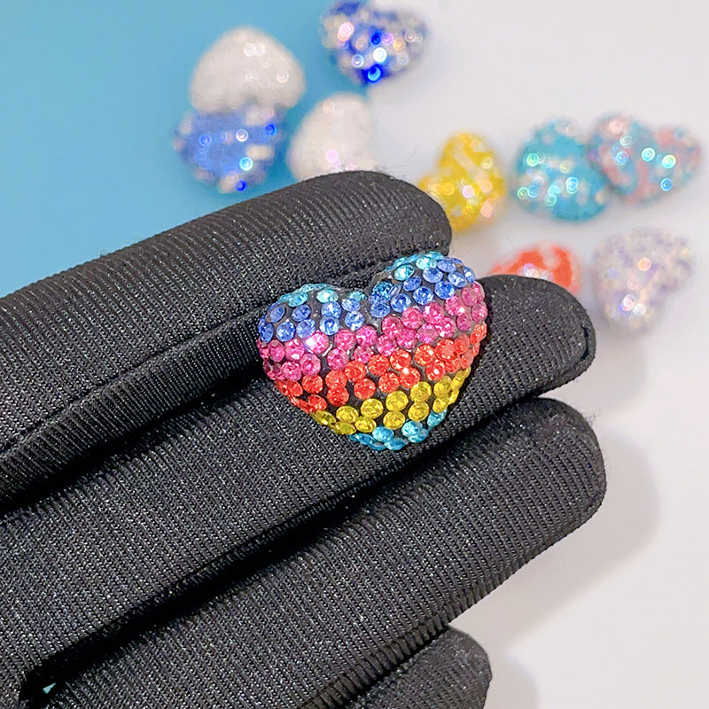 Wholesale Christmas Heart Shaped Colorful Clay Beads